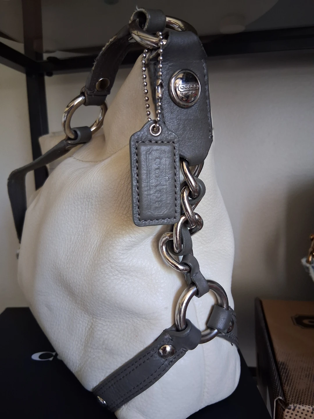 RARE Y2K COACH CARLY in white and gray - photo 4