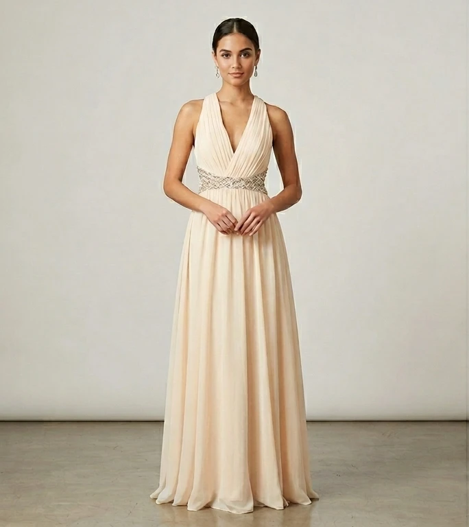 MARCIANO Cream Beaded Maxi Dress Size 4 - photo 3