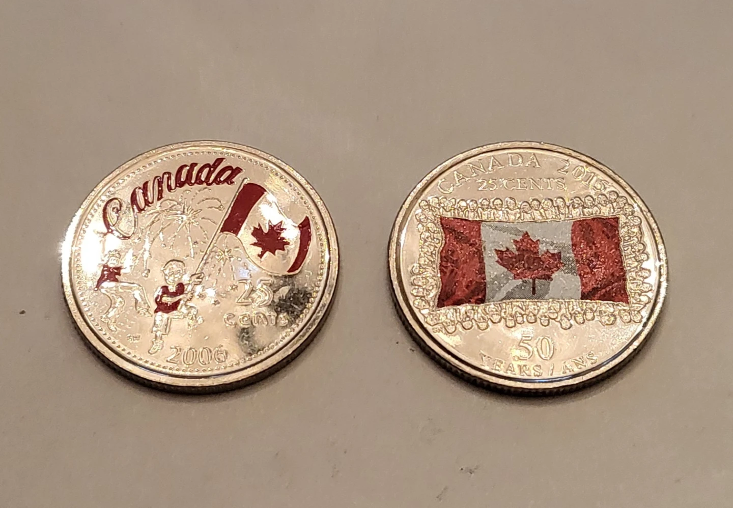 Limited Edition Canadian Quarters ft. Canadian Flag