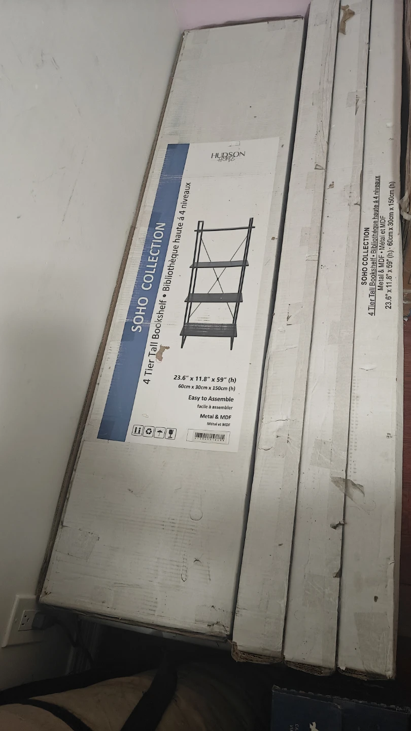 Hudson 4 Tier Tall Bookshelf - SOHO COLLECTION