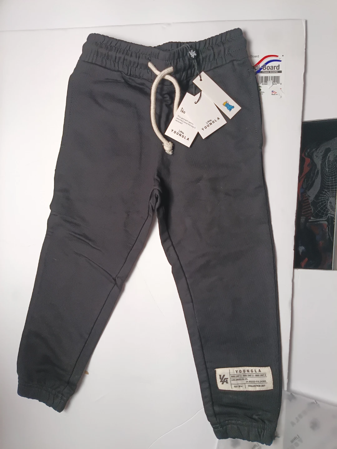 Little YOUNG LA Black Joggers