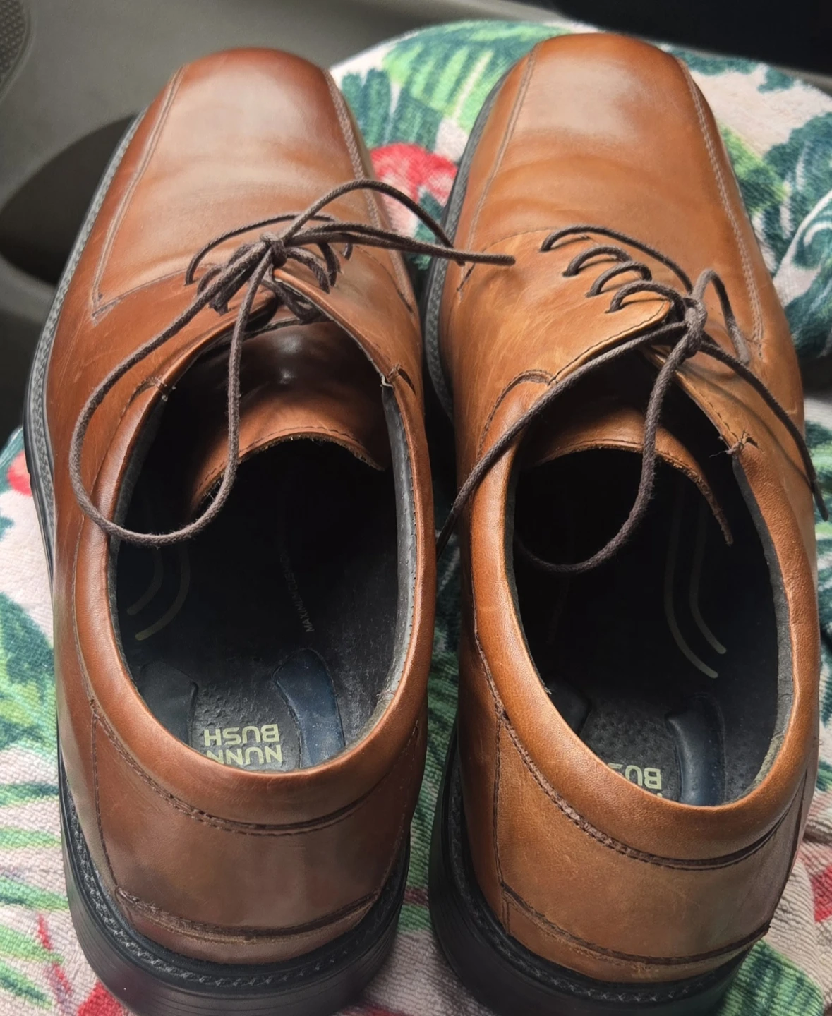 Men's size 12 brown leather dress shoes. Nunn Bush. - photo 2