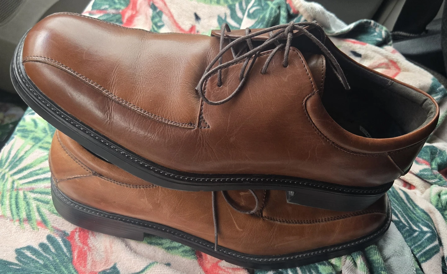 Men's size 12 brown leather dress shoes. Nunn Bush. - photo 4