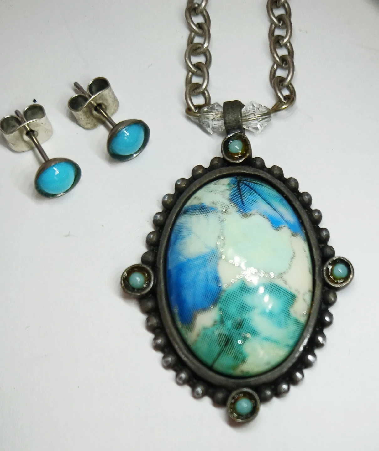 Turquoise Necklace and Earring Set - photo 2