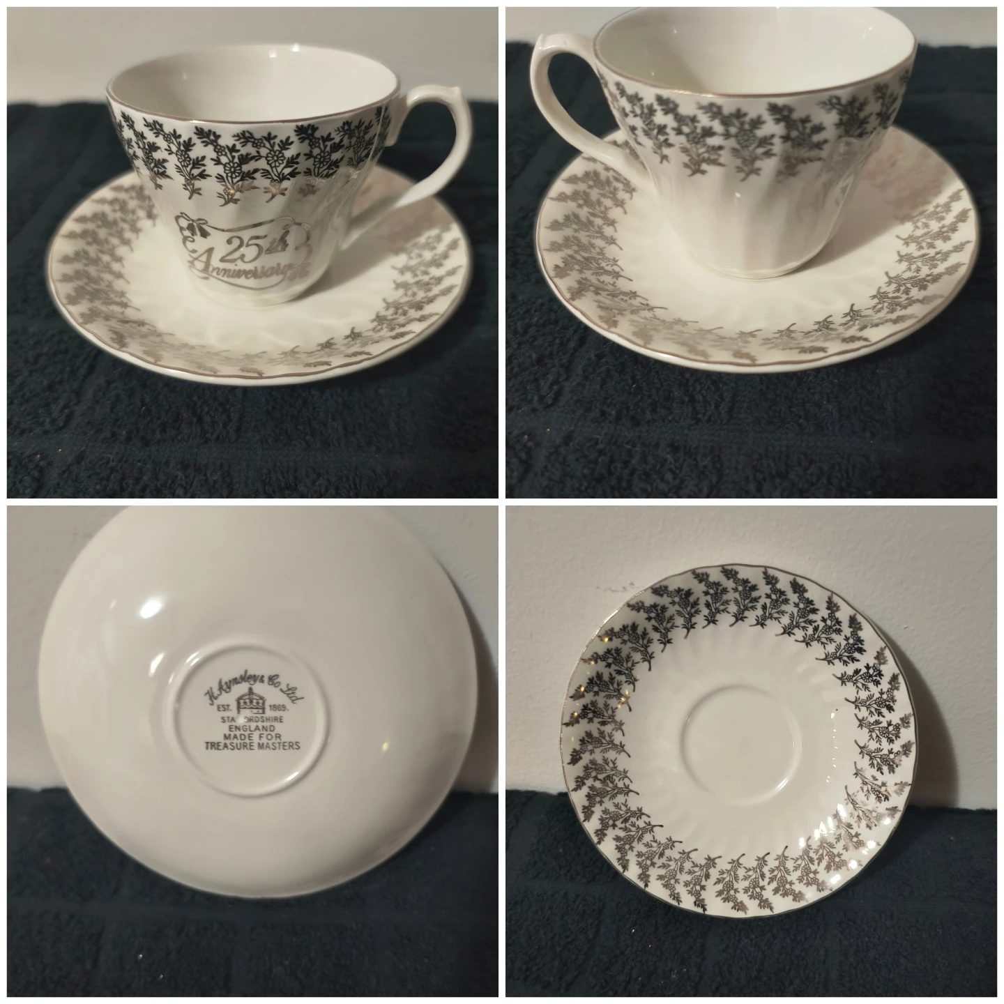 H. Aynsley & Co. Ltd. 25th Anniversary Teacup and Saucer