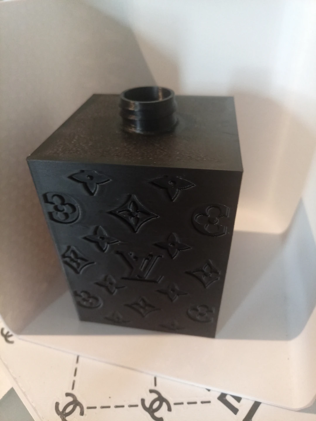 Liquid soap dispenser Black Embossed Monogram Cube - photo 2