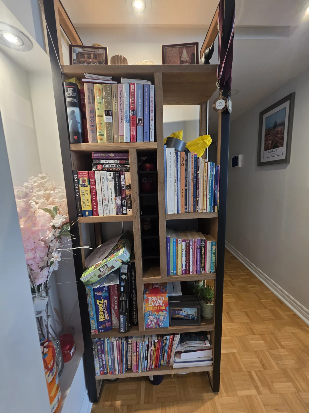 Modern Wood and Metal Bookshelf - photo 2