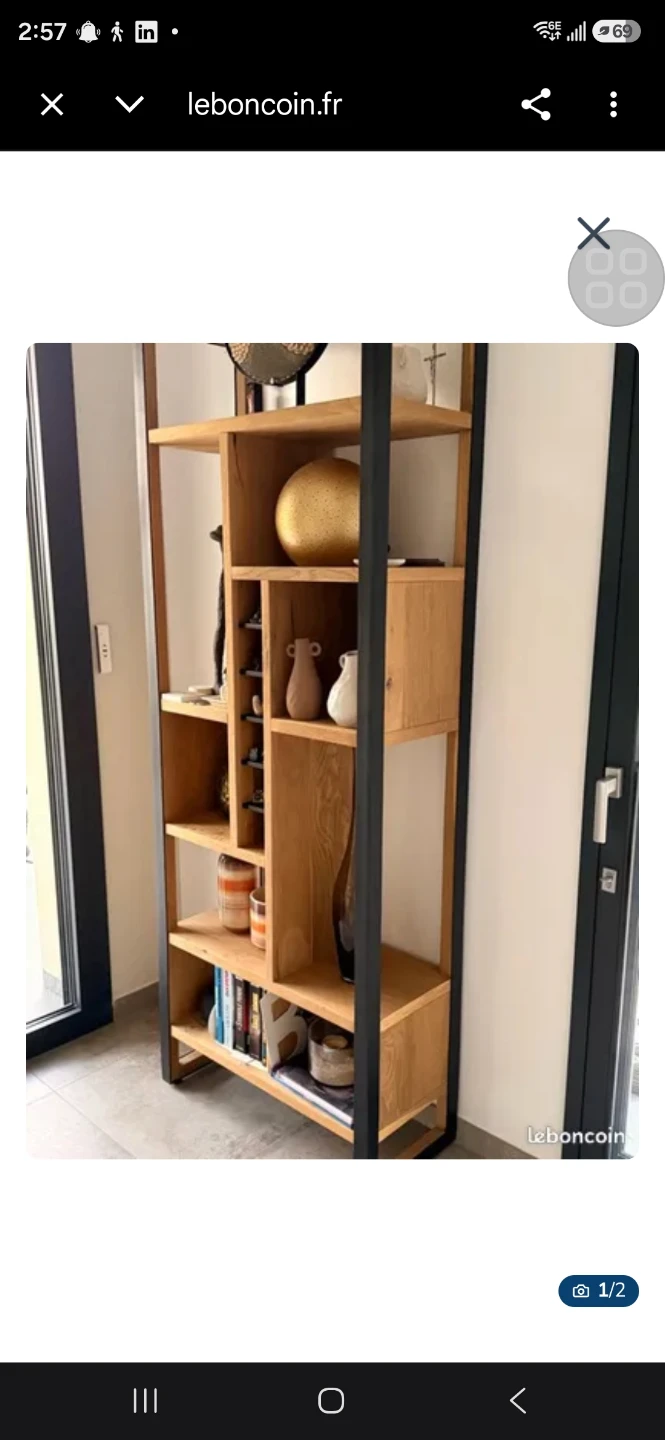 Modern Wood and Metal Bookshelf - photo 5