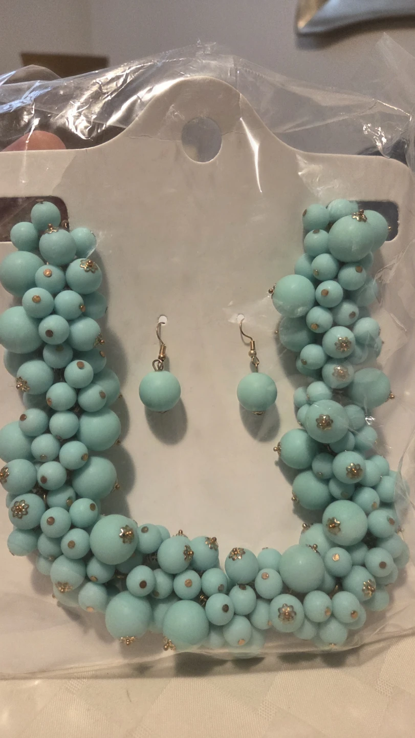 Turquoise Bubble Necklace and Earring Set