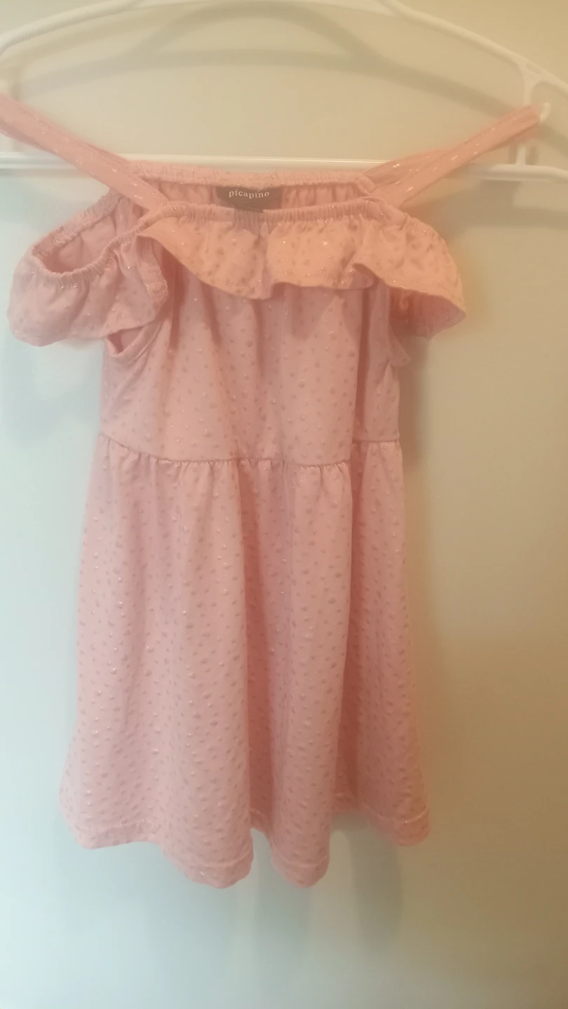 Picapino Girls' Pink Cold Shoulder Dress - Size 3T