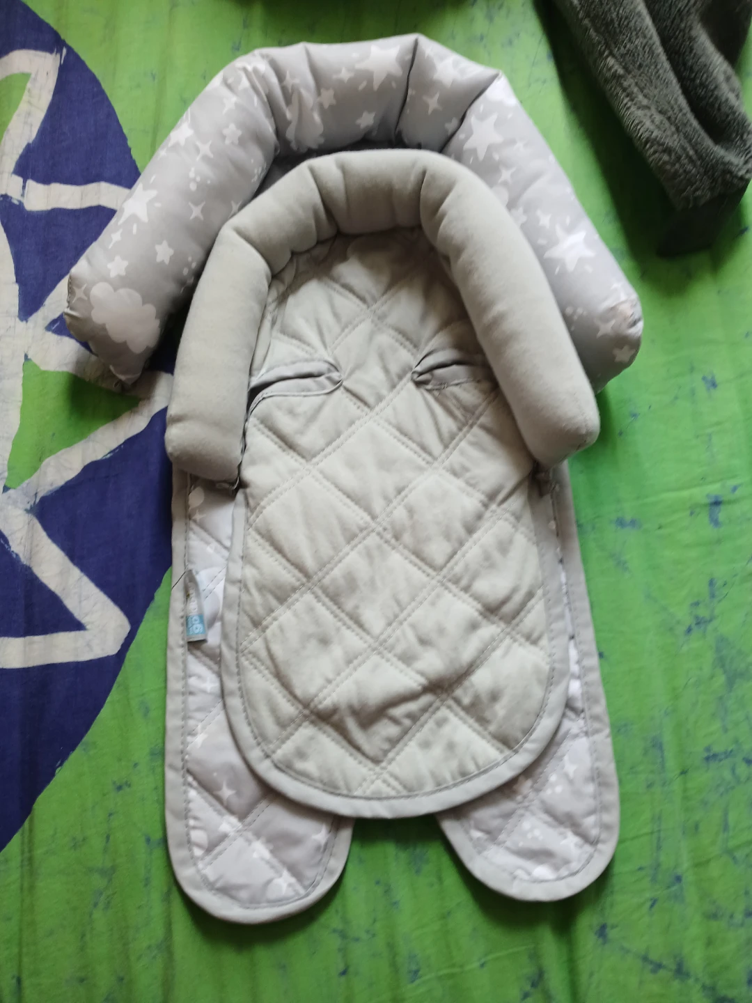 Grey Star and Cloud Baby Head Support Cushion