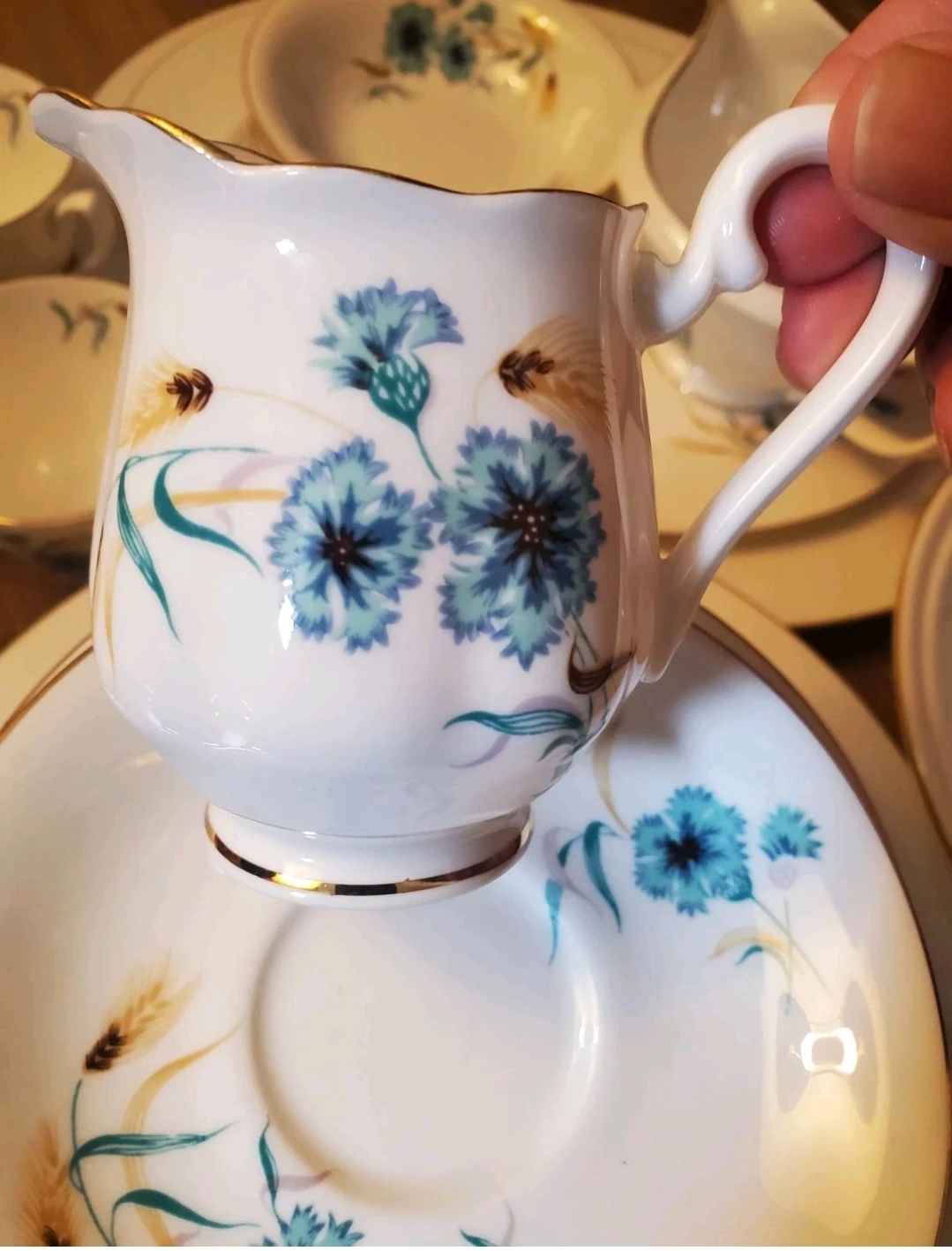 Vintage 1950s Royal Albert Bone China Set - Cornflower Pattern - photo 4
