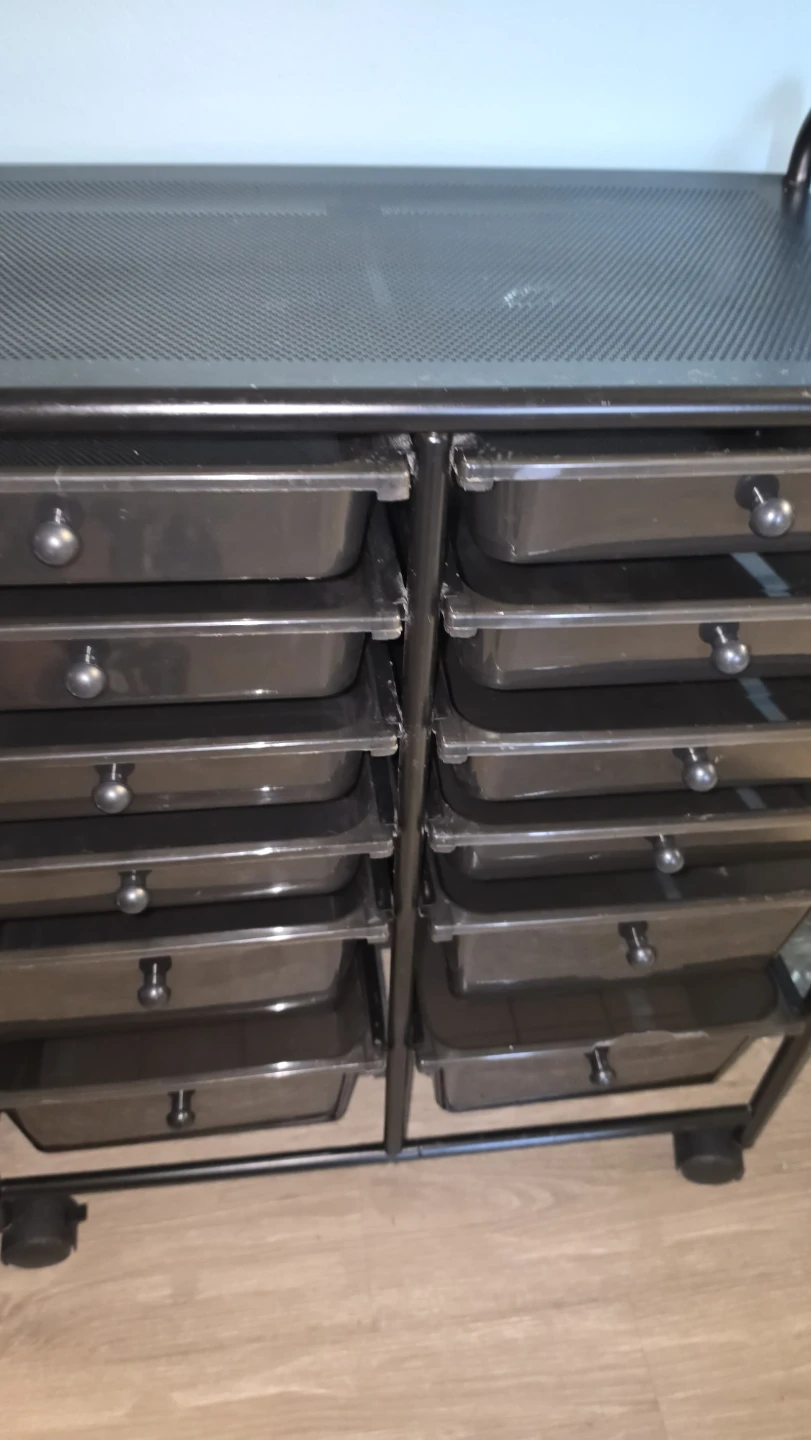 Black 12-Drawer Rolling Storage Cart - photo 3