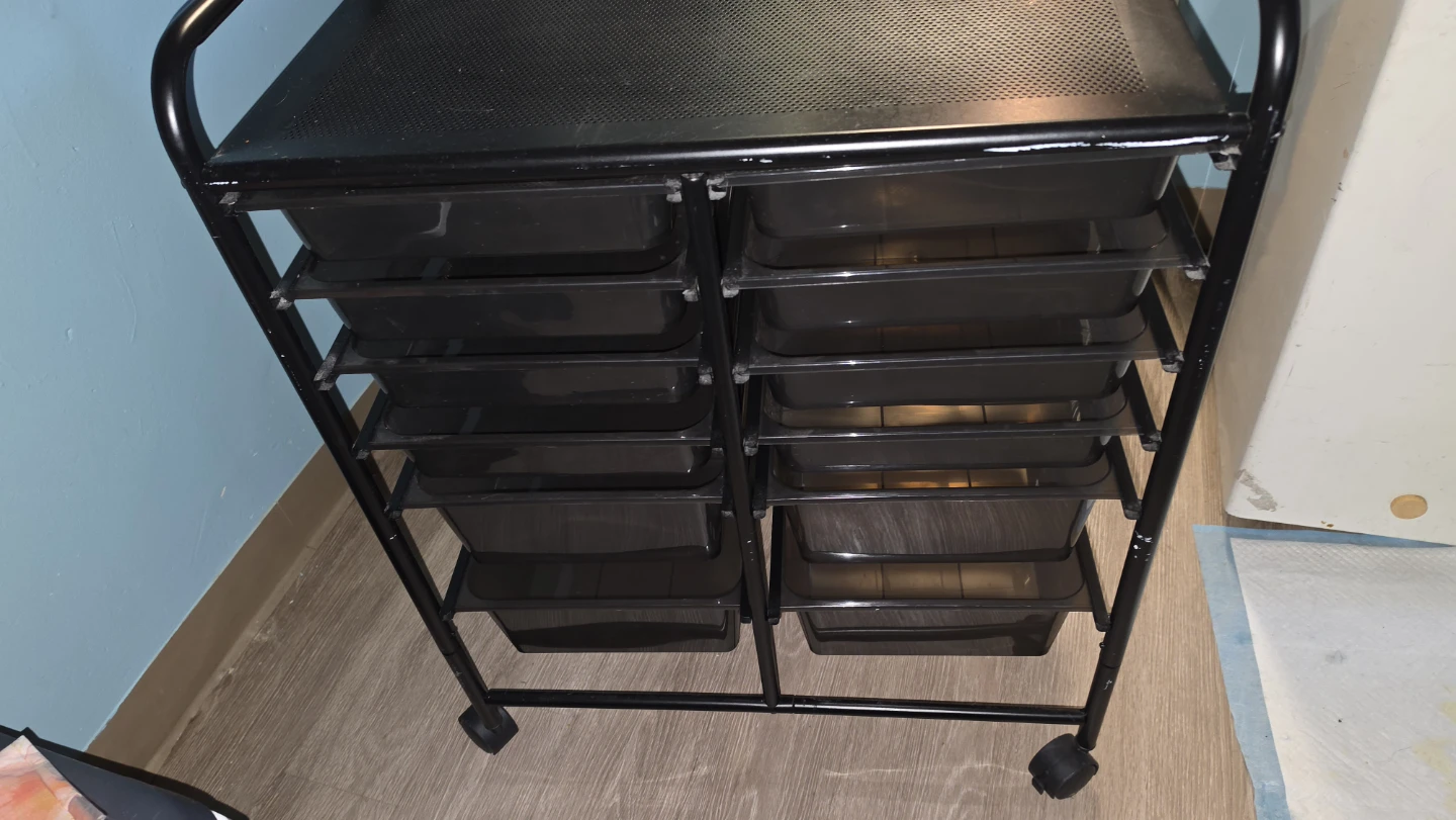 Black 12-Drawer Rolling Storage Cart - photo 5