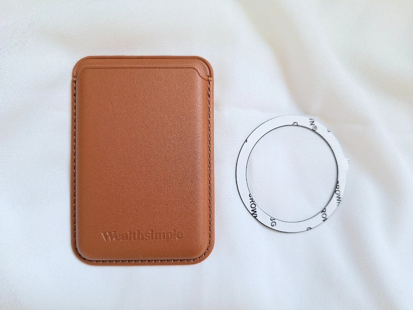 Wealthsimple Brown Card Holder with Magnetic Sticker