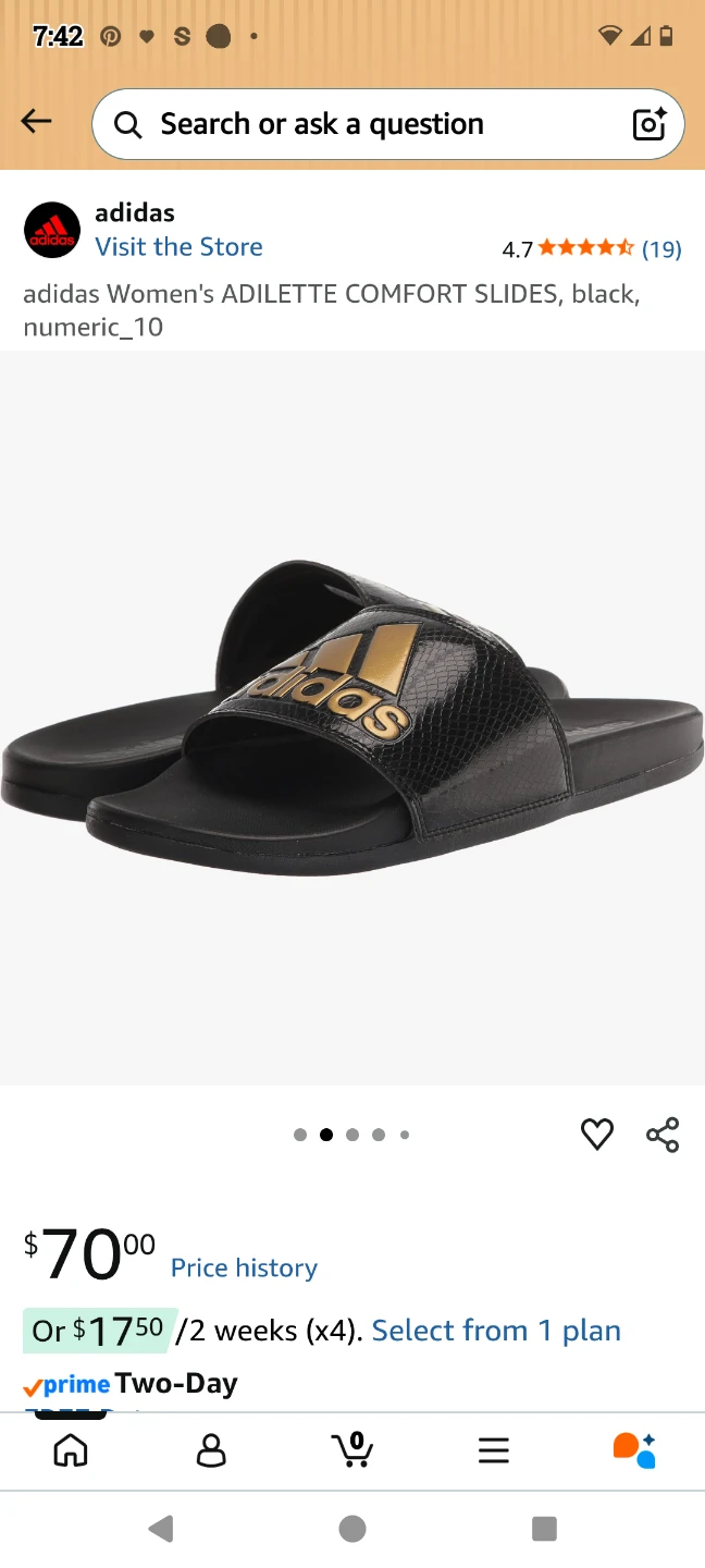 Adidas Adilette Comfort Slides Black Gold - photo 2
