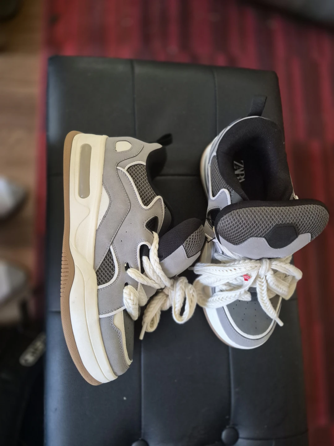 Zara Grey and White Chunky Sneakers - photo 3