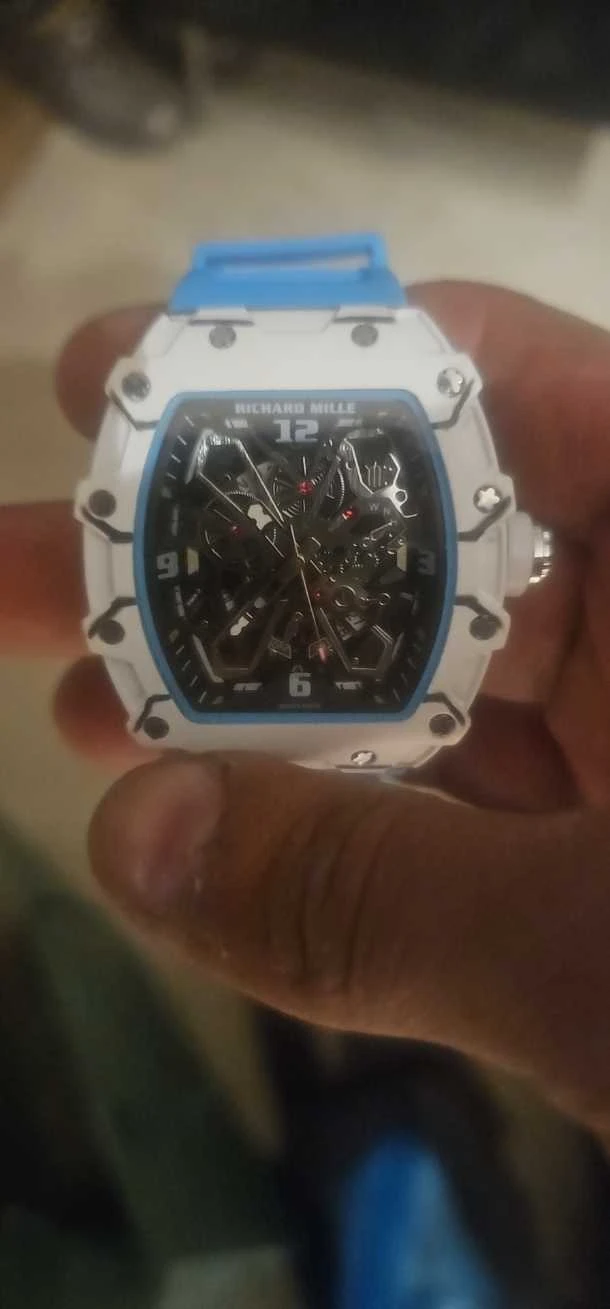 Richard Mille Skeleton Watch - White & Blue