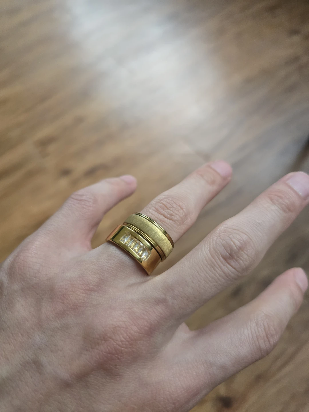 Stainless Steel Gold Ring Set - photo 2