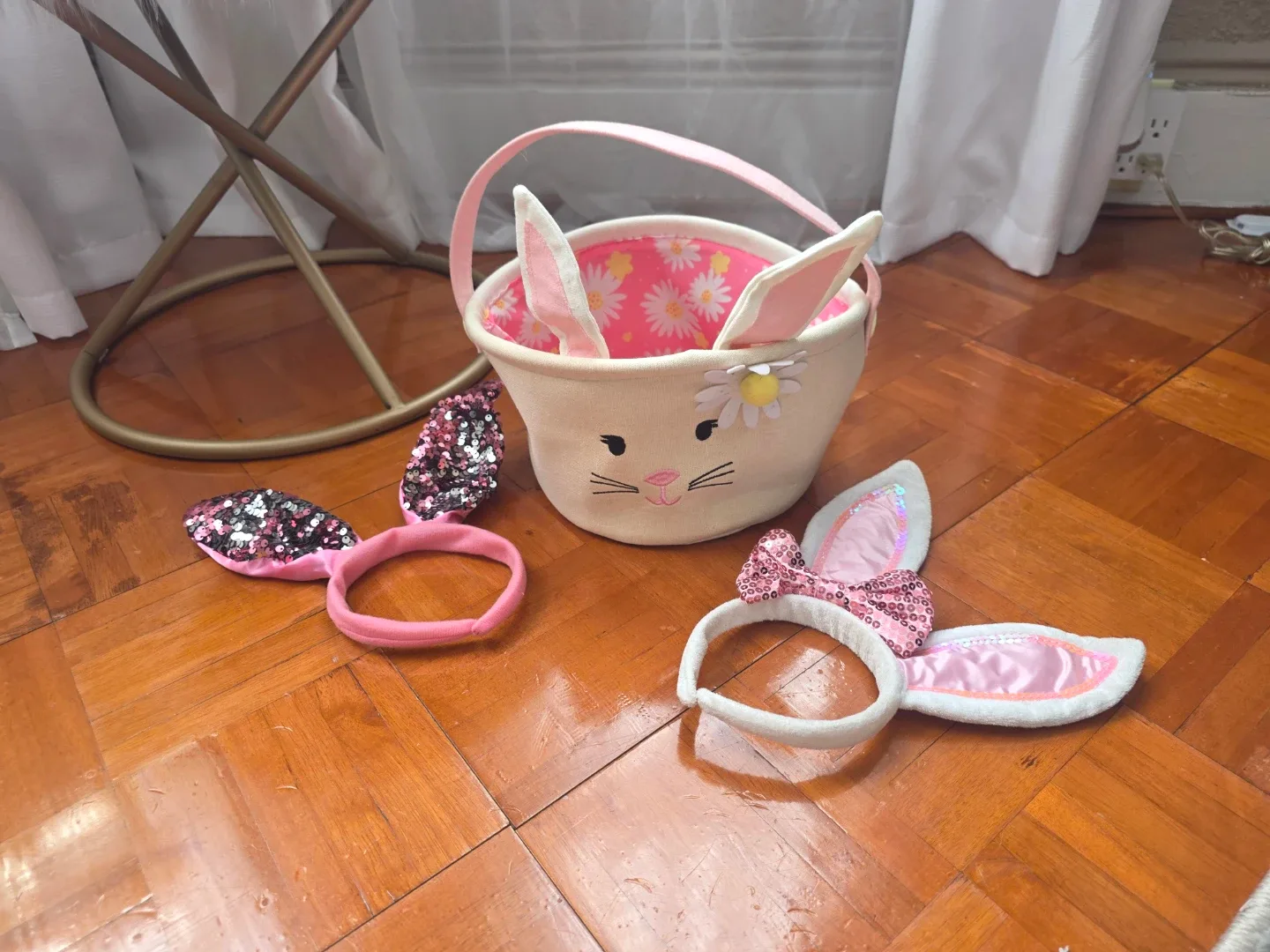 Bundle of Easter Bunny Bucket with Headbands - photo 2