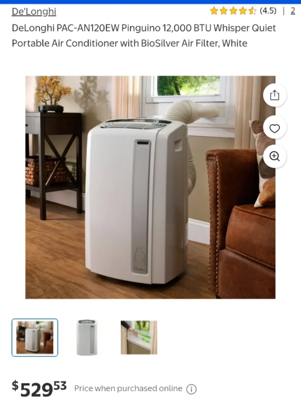 DeLonghi 4-in-1 Air Conditioner, Dehumidifier Fan & Heater - photo 3