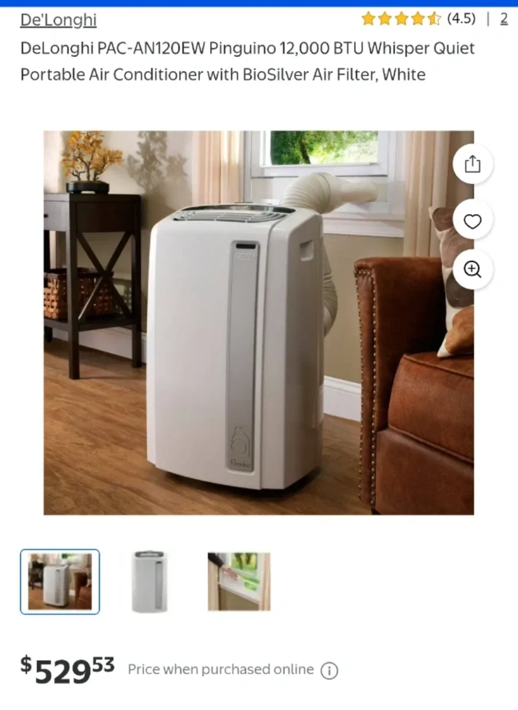 DeLonghi 4-in-1 Air Conditioner, Dehumidifier Fan & Heater - photo 3