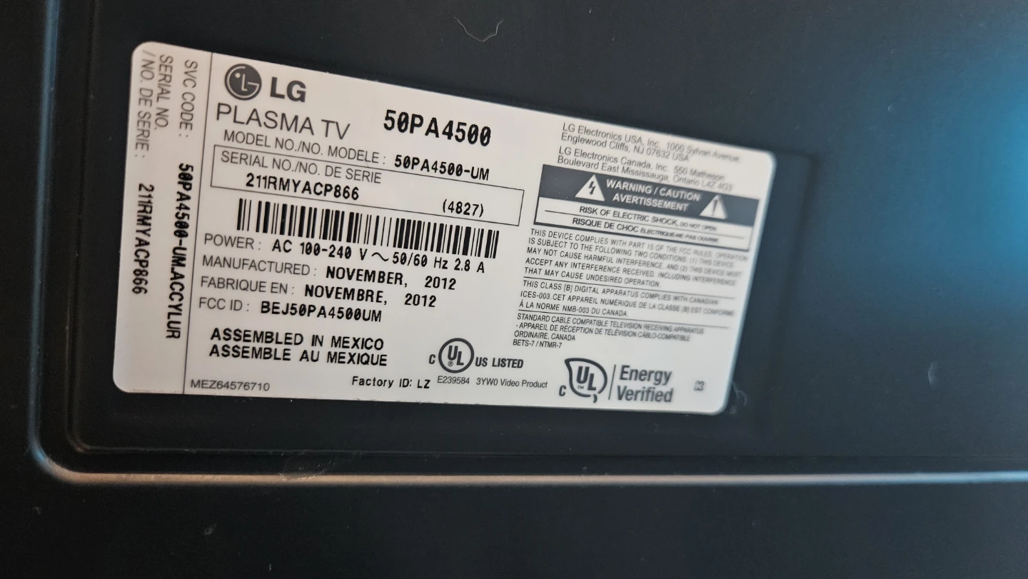 LG 50" Plasma TV - photo 4