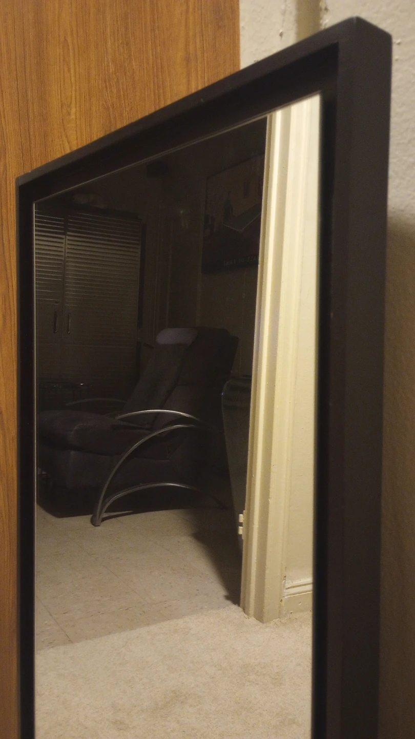 Mirror West Elm 3D floating mirror and wood frame Excellent - photo 4