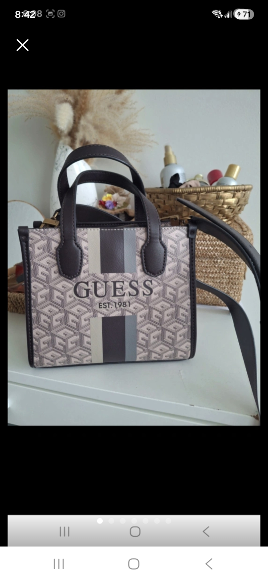 GUESS Mini Tote Bag with Shoulder Strap