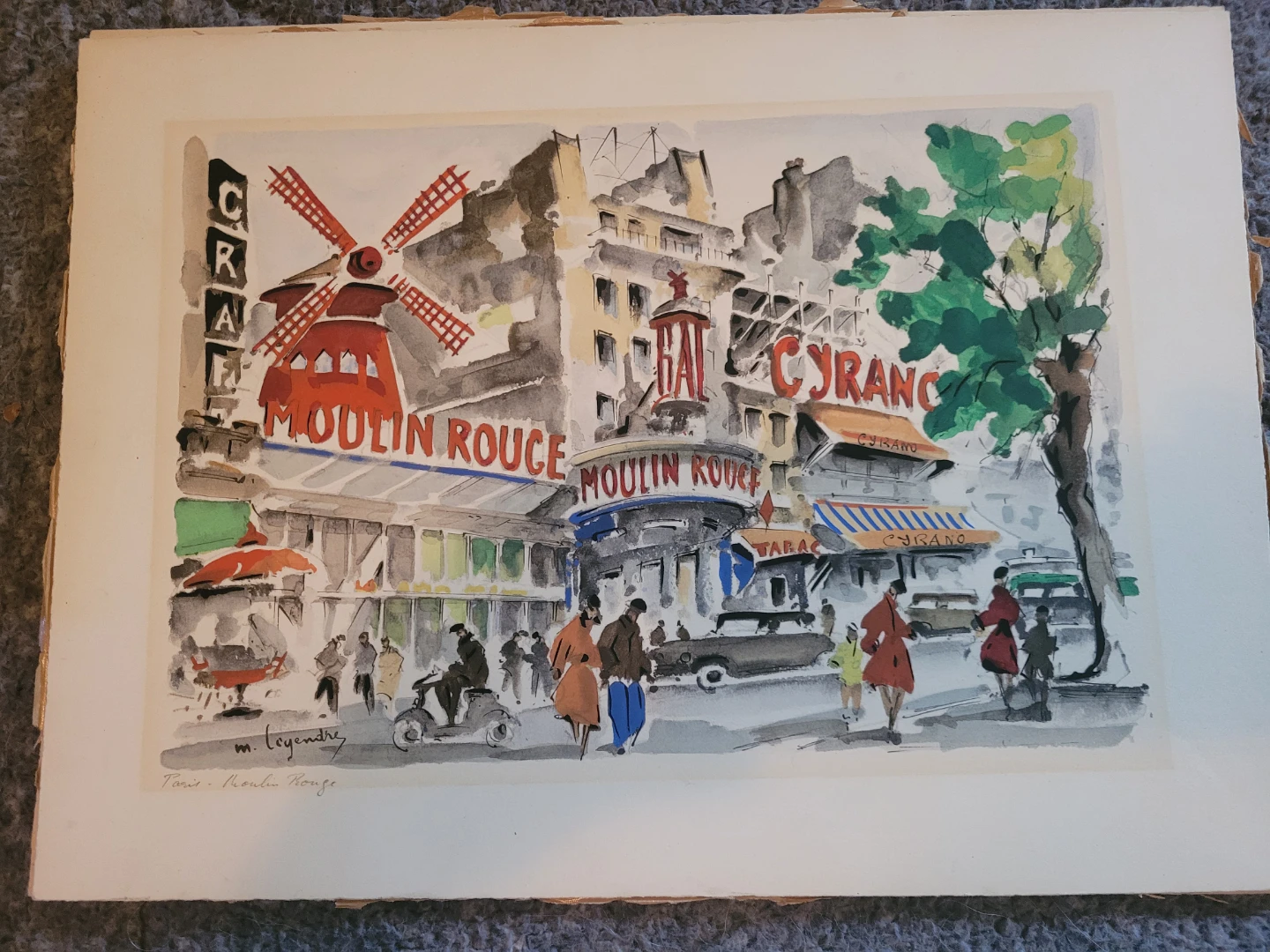 M. Leyendry Paris Moulin Rouge Watercolor Print