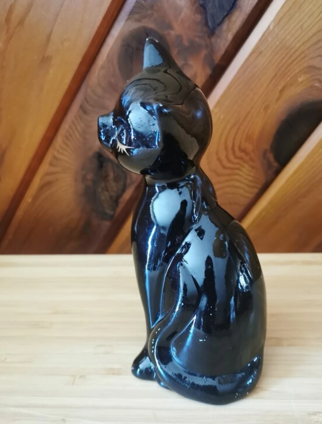 Vintage Hand Painted Black Cat Figurine Japan Mid Century - photo 2