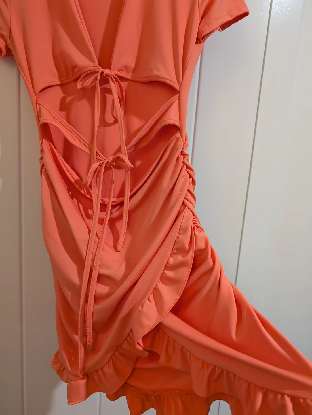 Orange Ruched Dress - Medium - photo 4