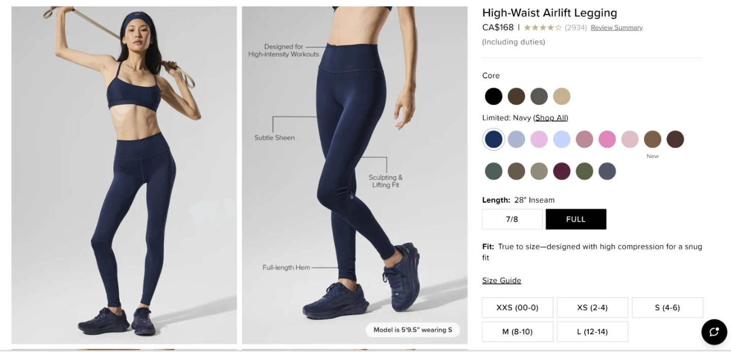 Alo High-Waist Airlift Legging - Navy