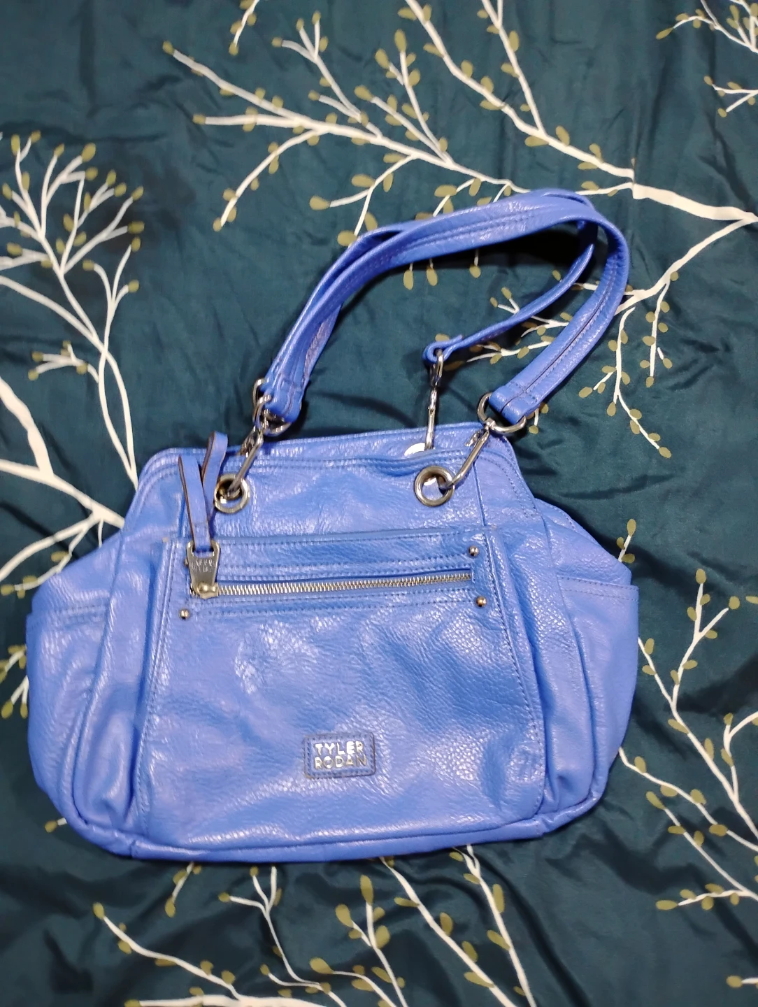 Tyler Rodan Blue Faux Leather Handbag