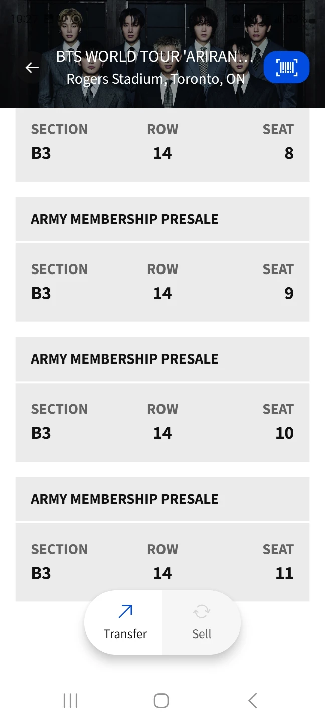 BTS World Tour 'Ariran' Tickets - Rogers Stadium, Toronto