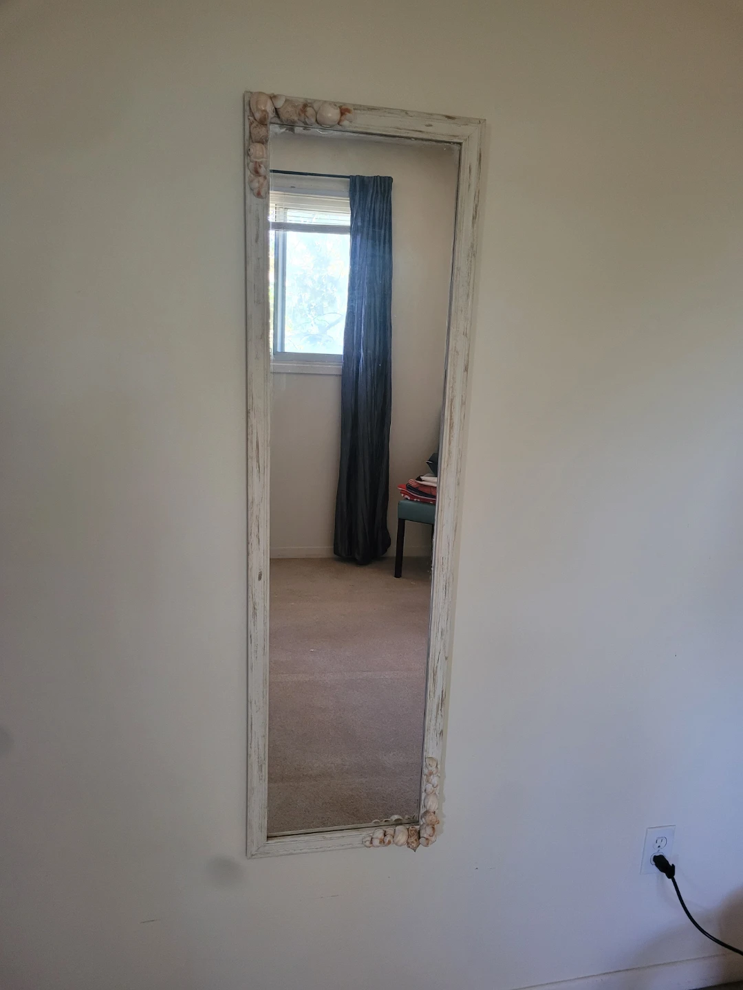 Decorative Wall Mirror with Seashell Accents