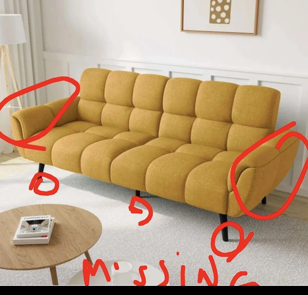 Yellow Tufted Sofa Bed ⚽️