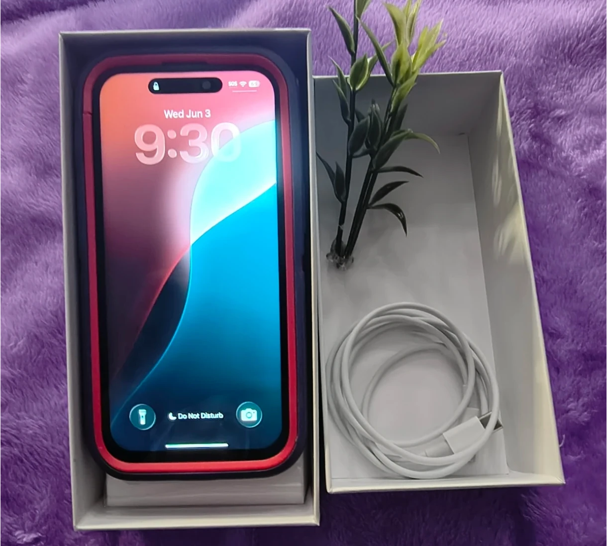 Apple iPhone 15 Refurbished, Box, Cable, Case