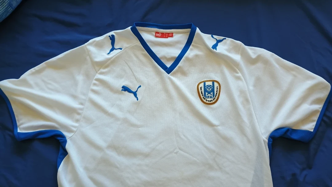 ⚽  Puma White Blue Soccer Jersey Shirt Mens XL
