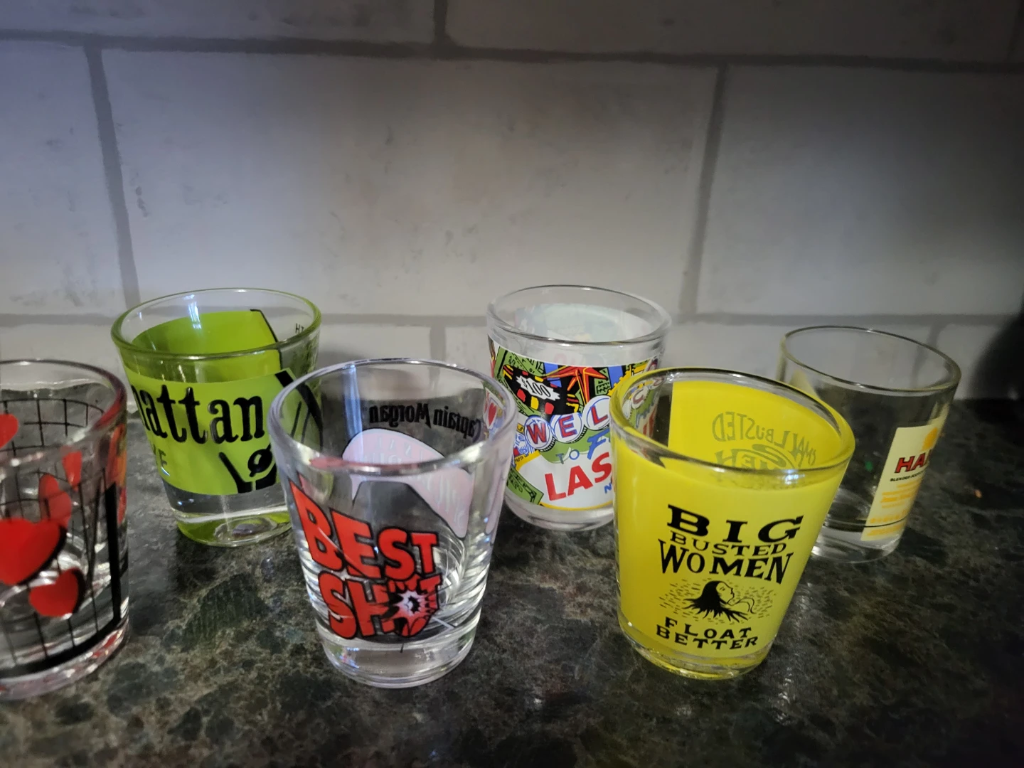 Collection of 30 vintage souvenir shot glasses