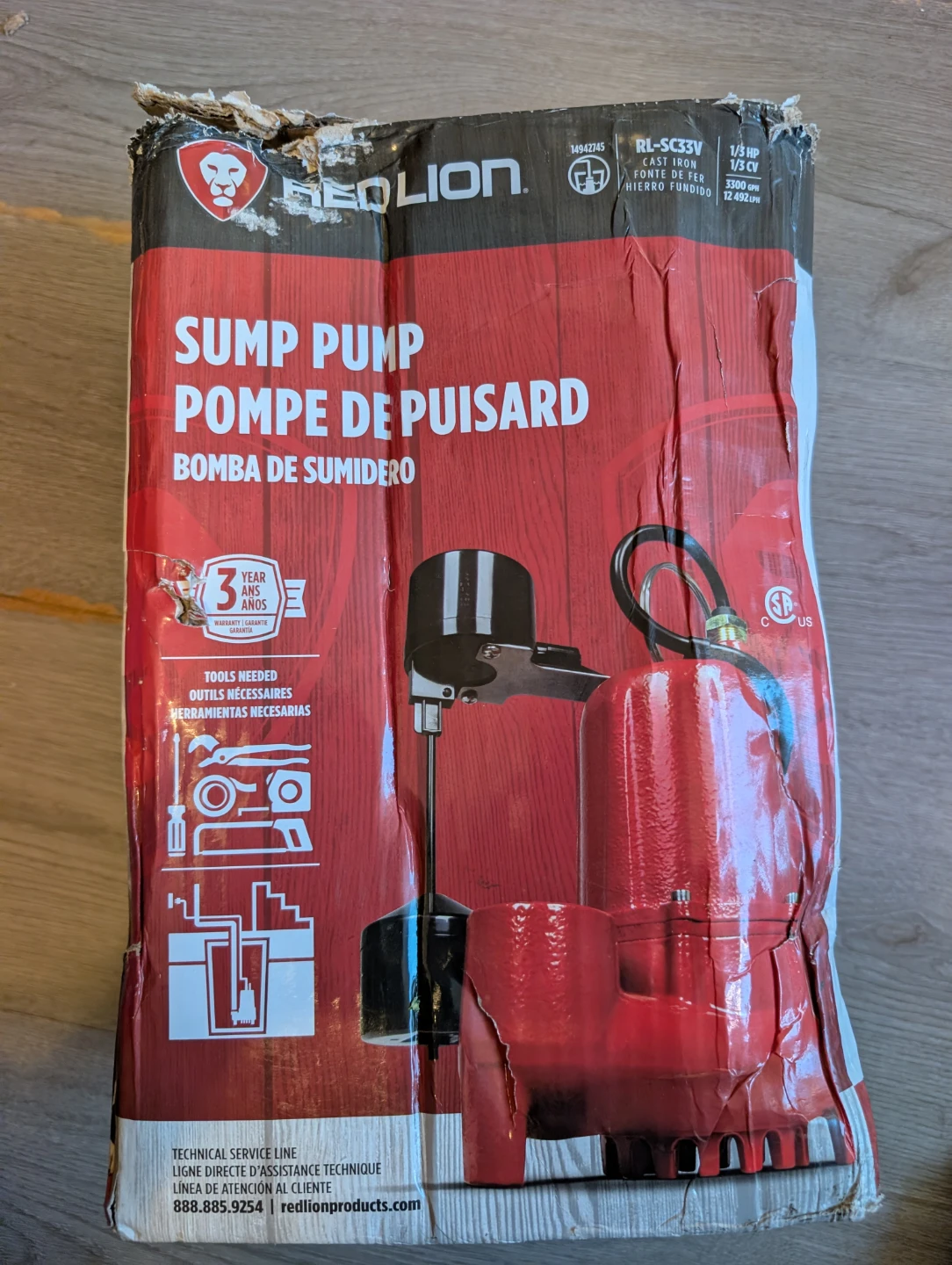 RED LION RL-SC33V 1/3 HP Sump Pump