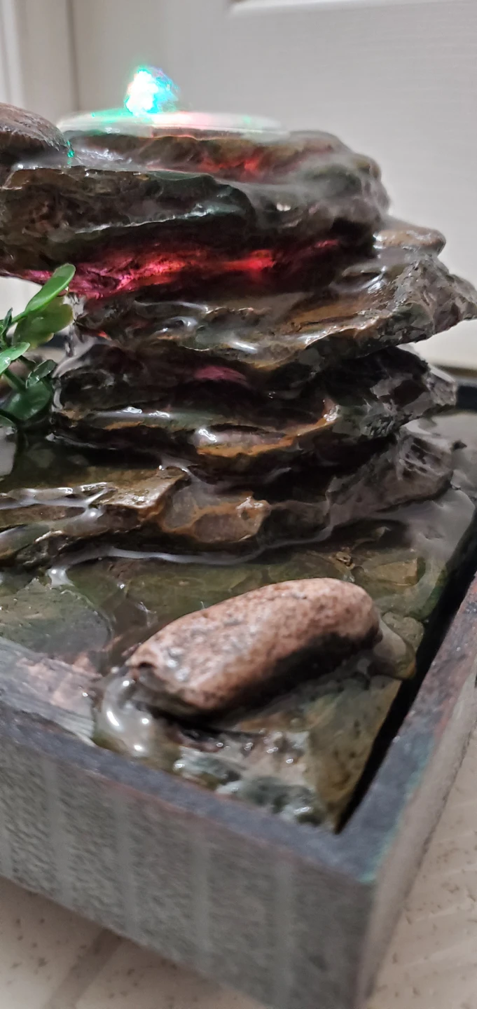 Tabletop Rock Water Fountain with LED Light - photo 3