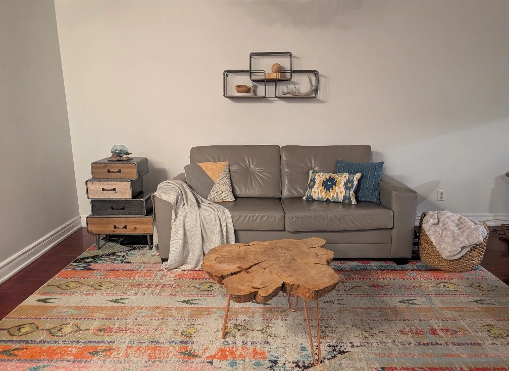 Grey Genuine Leather Sofa - photo 5