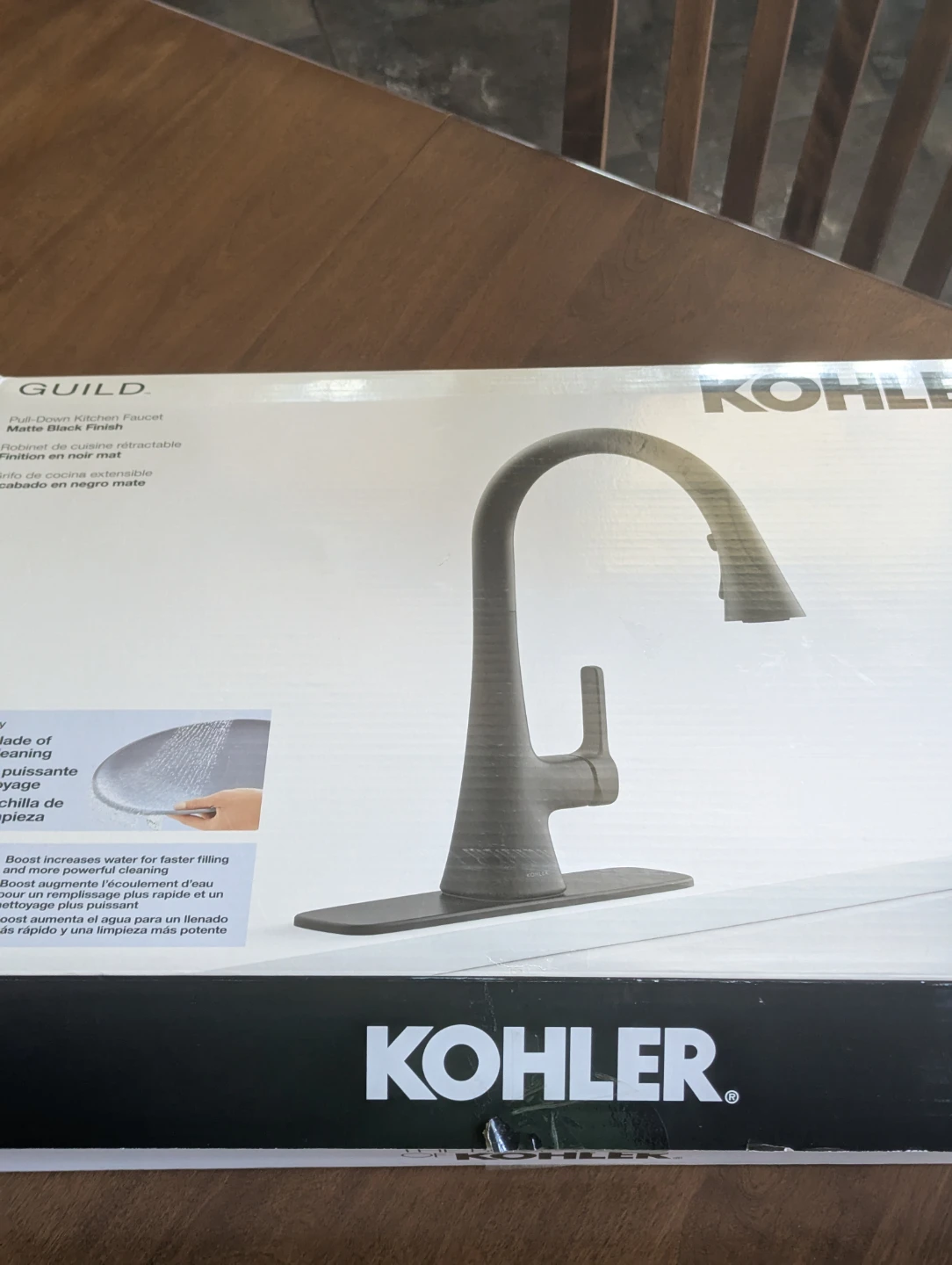 Kohler pull down kitchen faucet, Black. - photo 3