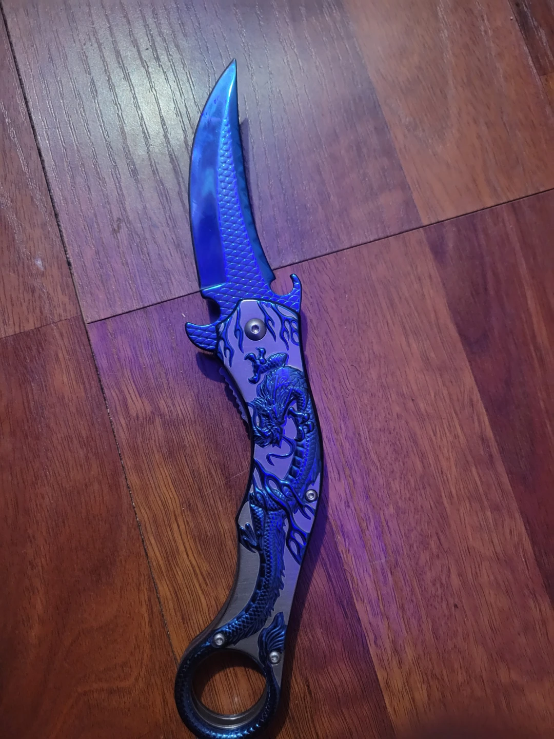 Dragon Karambit Folding Knife - Blue