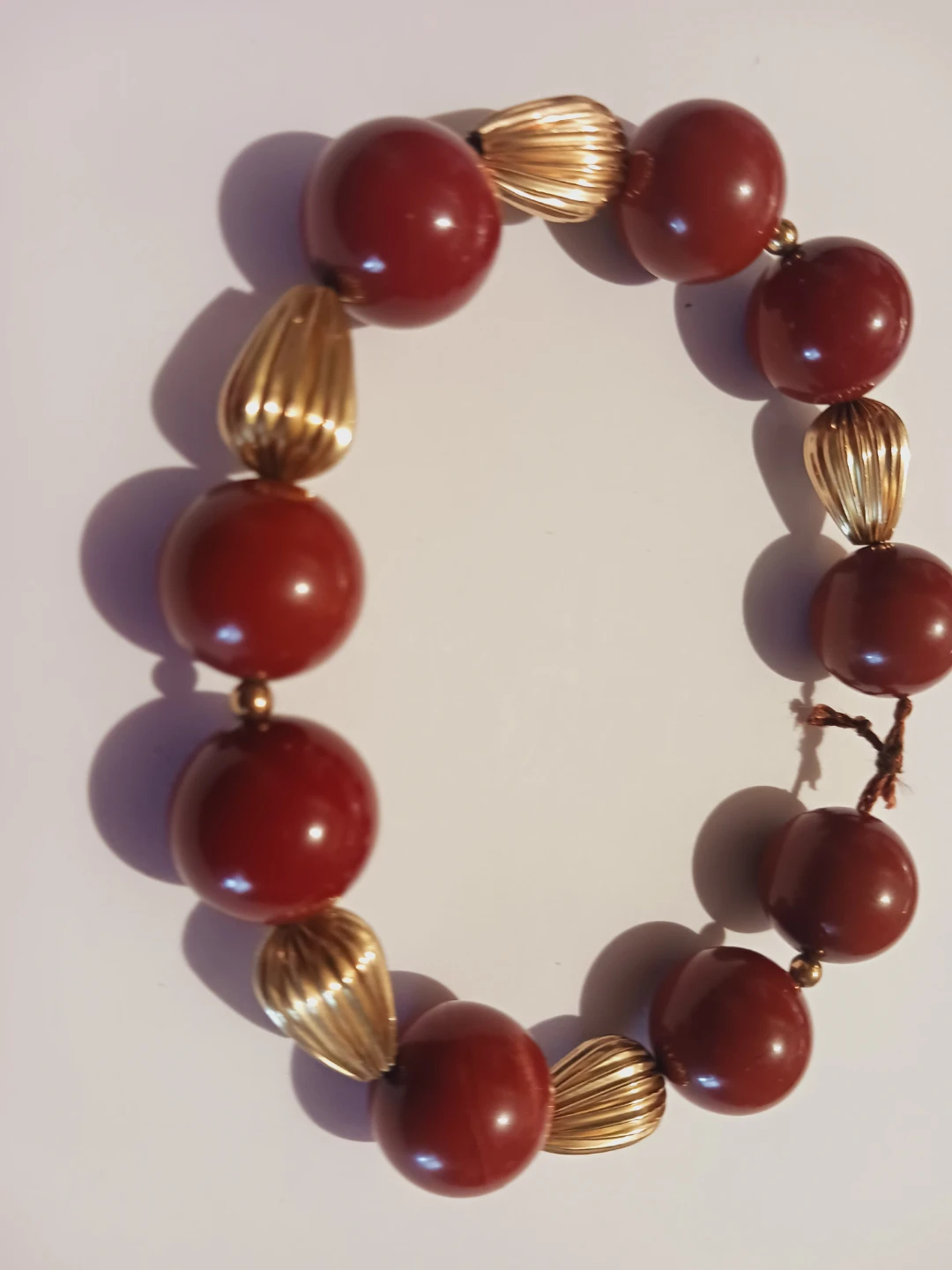 Gold Vermiel Sterling Silver & Genuine Jasper Stones Bracelet - photo 4