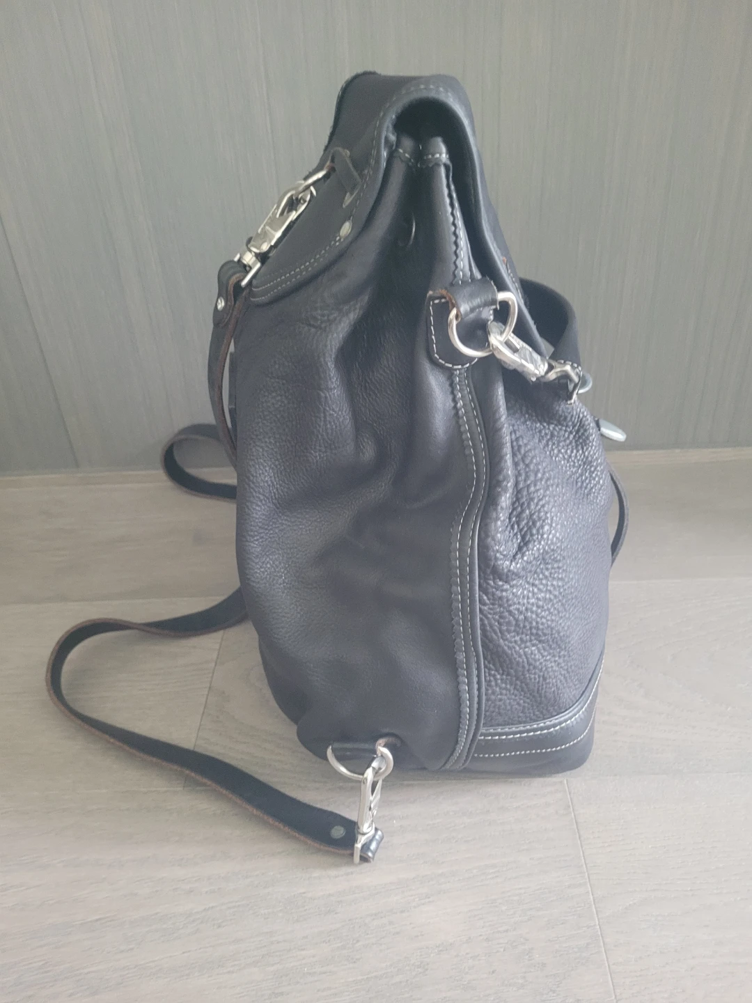 Rugby North America Black Leather Backpack - photo 3