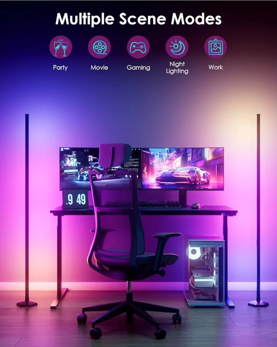 Uocub RGB Corner Floor Lamp - 2 Pack - photo 5