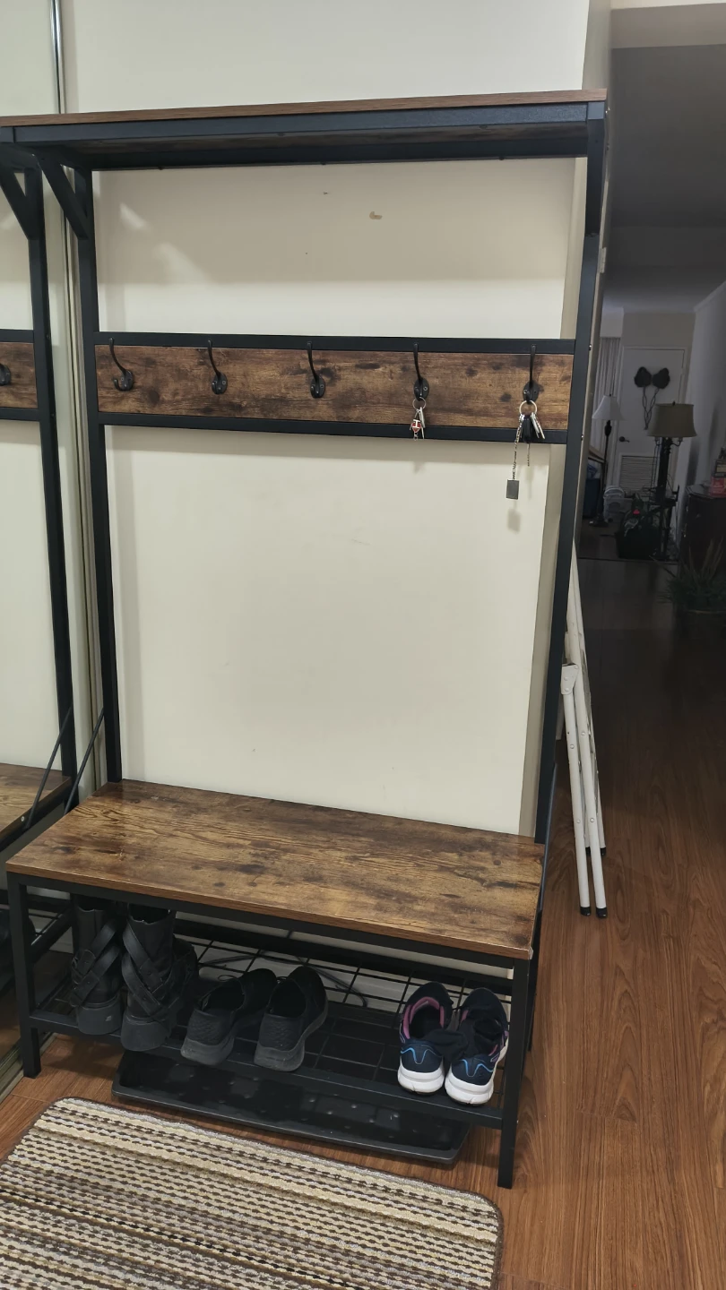 Hallway Coat Rack and Shoe Bench