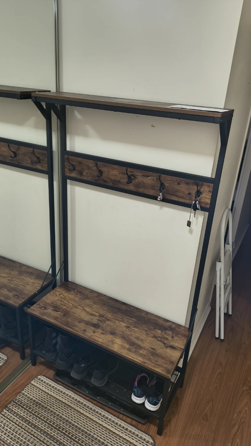 Hallway Coat Rack and Shoe Bench - photo 3